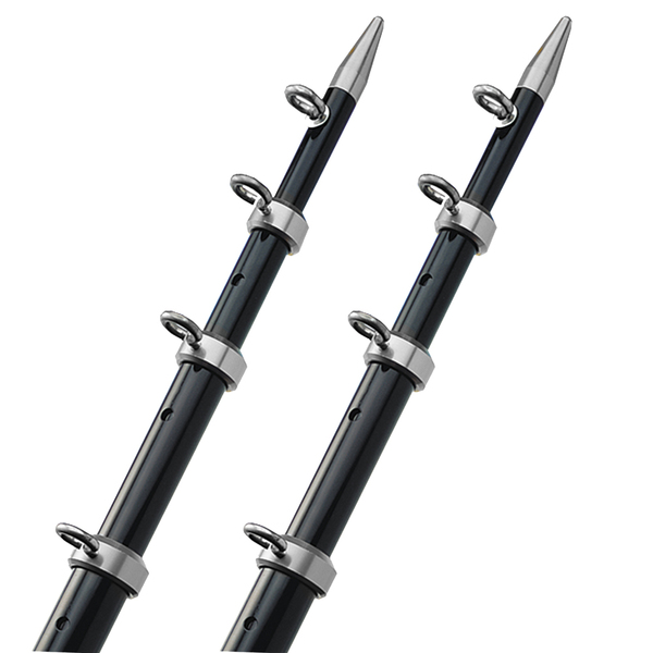 Taco Marine 15' Telescopic Outrigger Poles HD 1- " - Black/Silver OT-0542BKA15-HD